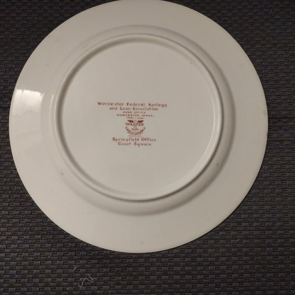Vintage State Plate Savings and Load Springfield, MA 1965 Walker China - Picture 3 of 4